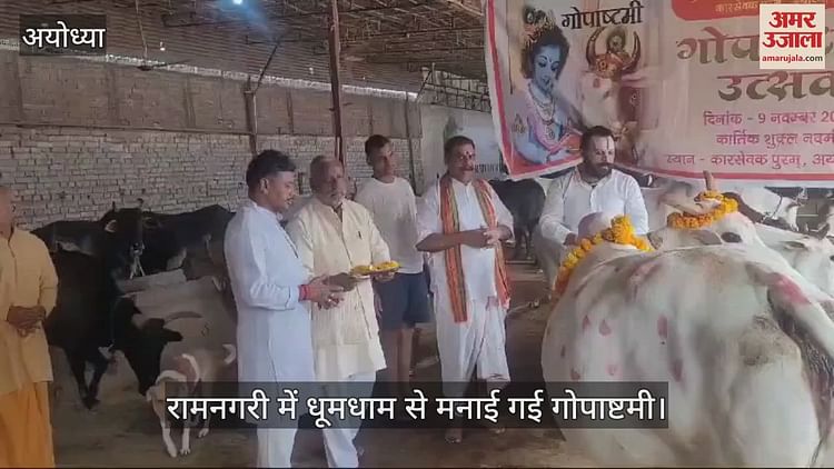 Read more about the article Gopashtami celebrated with pomp in Ayodhya, decorated and offered jaggery and puris